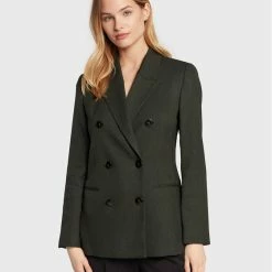 Sisley Γυναίκες Σακάκια & Μπλέιζερ Μπλέιζερ 2J5GLW00H Πράσινο Regular Fit