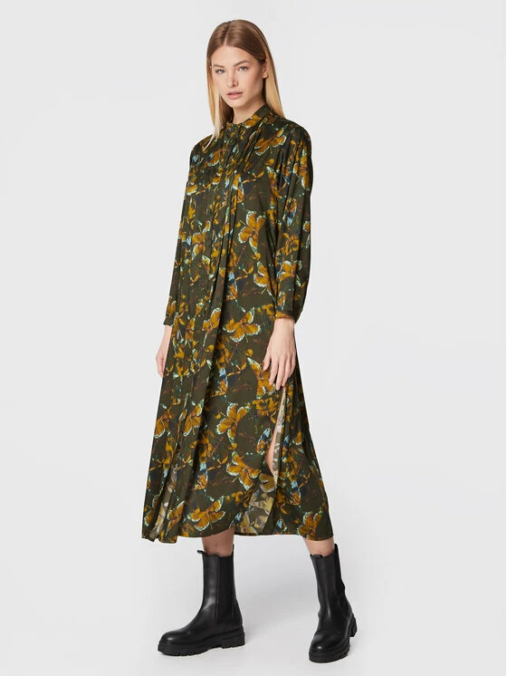 Sisley Γυναίκες Φορέματα σε Στυλ Πουκάμισο & Σεμιζιέ Φόρεμα πουκάμισο 4RUNLV01W Πράσινο Regular Fit 3 Sisley Γυναίκες Φορέματα σε Στυλ Πουκάμισο & Σεμιζιέ Φόρεμα πουκάμισο 4RUNLV01W Πράσινο Regular Fit