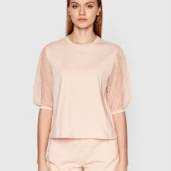 Sisley Γυναίκες Μπλουζάκια Μπλουζάκι 3AIRL100N Ροζ Regular Fit