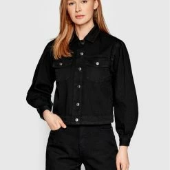 Sisley Γυναίκες Τζιν Μπουφάν Τζιν μπουφάν 2ZN5LO002 Μαύρο Regular Fit