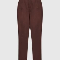 Sisley Γυναίκες Υφασμάτινα Παντελόνια Παντελόνι υφασμάτινο 4FETLF00B Καφέ Relaxed Fit -Sisley Εκπτώσεις unnamed file 1154