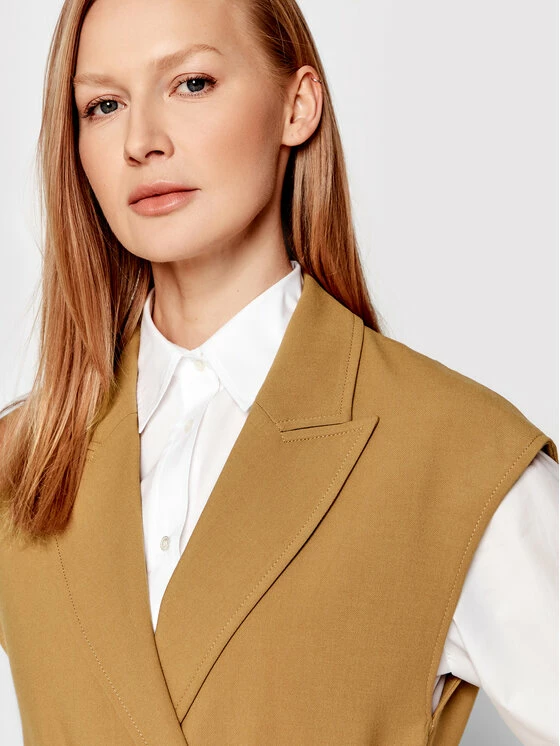 Sisley Γυναίκες Γιλέκα Γιλέκο 2BFQLN004 Καφέ Regular Fit 6 Sisley Γυναίκες Γιλέκα Γιλέκο 2BFQLN004 Καφέ Regular Fit - Image 4