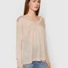 Sisley Γυναίκες Μπλουζάκια Μπλουζάκι 107EM4005 Μπεζ Loose Fit