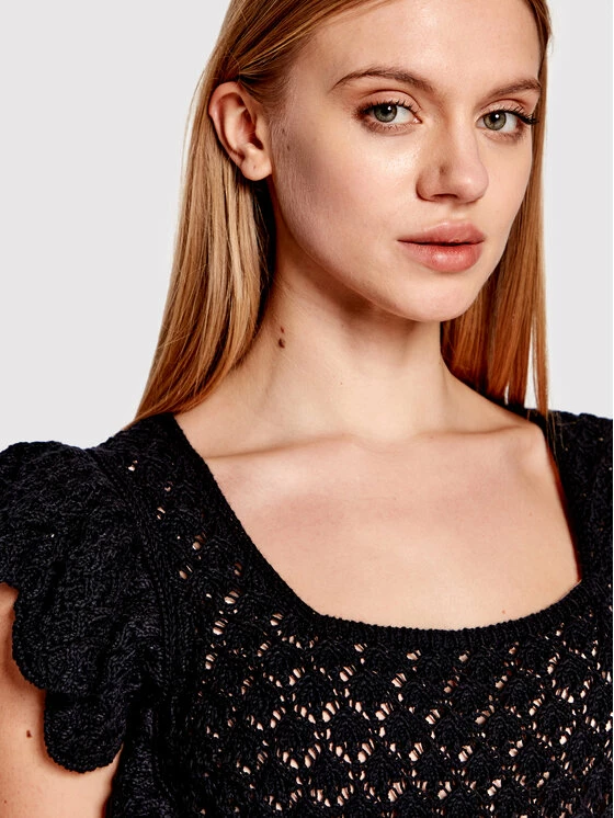 Sisley Γυναίκες Πουλόβερ 101TM100A Μαύρο Regular Fit 6 Sisley Γυναίκες Πουλόβερ 101TM100A Μαύρο Regular Fit - Image 4