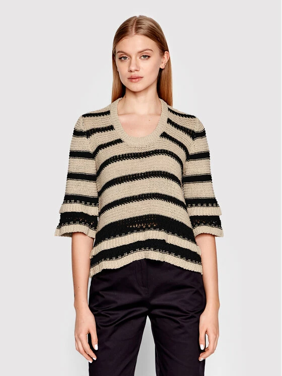 Sisley Γυναίκες Πουλόβερ 103AL100B Μπεζ Regular Fit 3 Sisley Γυναίκες Πουλόβερ 103AL100B Μπεζ Regular Fit