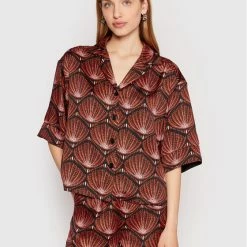 Sisley Γυναίκες Casual Πουκάμισα Πουκάμισο 5D9NLQ01E Κόκκινο Relaxed Fit