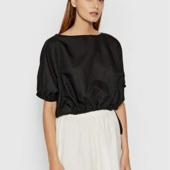 Sisley Γυναίκες Μπλουζάκια Μπλουζάκι 5QFPLQ00Z Μαύρο Balloon Fit