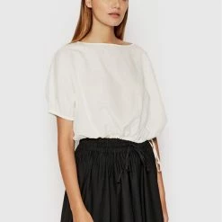 Sisley Γυναίκες Μπλουζάκια Μπλουζάκι 5QFPLQ00Z Λευκό Balloon Fit