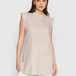 Sisley Γυναίκες Casual Πουκάμισα Πουκάμισο 5QFPLQ00Y Ροζ Loose Fit