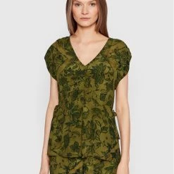 Sisley Γυναίκες Μπλουζάκια Μπλουζάκι 5PYXLQ01F Πράσινο Regular Fit