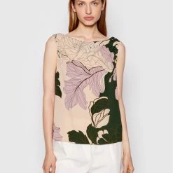 Sisley Γυναίκες Tops Τοπ 53JCLH00D Έγχρωμο Regular Fit