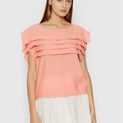 Sisley Γυναίκες Μπλουζάκια Μπλουζάκι 52C7LQ01B Ροζ Relaxed Fit