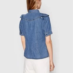 Sisley Γυναίκες Casual Πουκάμισα Τζιν πουκάμισο 53Z3LQ00T Μπλε Regular Fit -Sisley Εκπτώσεις unnamed file 1302