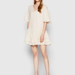 Sisley Γυναίκες Καθημερινά Φορέματα Φόρεμα καθημερινό 4W4ALV00Y Μπεζ Regular Fit -Sisley Εκπτώσεις unnamed file 1311