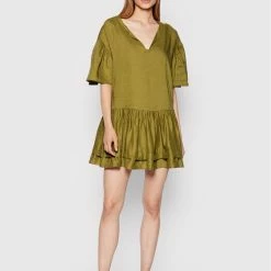 Sisley Γυναίκες Καθημερινά Φορέματα Φόρεμα καθημερινό 4W4ALV00Y Πράσινο Regular Fit -Sisley Εκπτώσεις unnamed file 1316