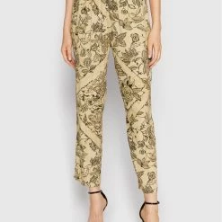 Sisley Γυναίκες Υφασμάτινα Παντελόνια Παντελόνι υφασμάτινο 4PYXLF016 Μπεζ Regular Fit