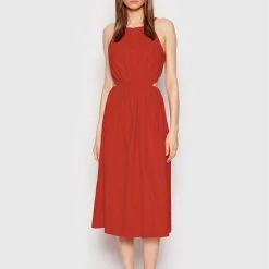 Sisley Γυναίκες Καλοκαιρινά Φορέματα Φόρεμα καλοκαιρινό 4JOZLV00U Κόκκινο Relaxed Fit