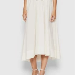 Sisley Γυναίκες Φούστα Midi 4JOZL000D Λευκό Relaxed Fit