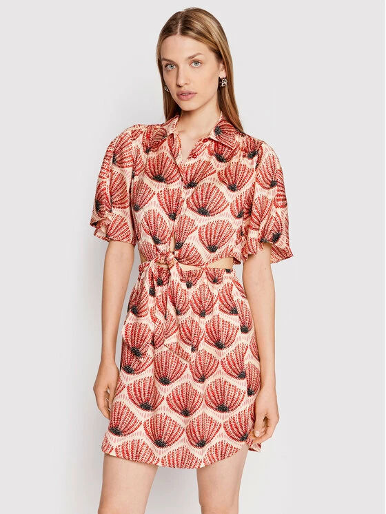 Sisley Γυναίκες Φορέματα σε Στυλ Πουκάμισο & Σεμιζιέ Φόρεμα πουκάμισο 4D9NLV01A Κόκκινο Regular Fit 3 Sisley Γυναίκες Φορέματα σε Στυλ Πουκάμισο & Σεμιζιέ Φόρεμα πουκάμισο 4D9NLV01A Κόκκινο Regular Fit