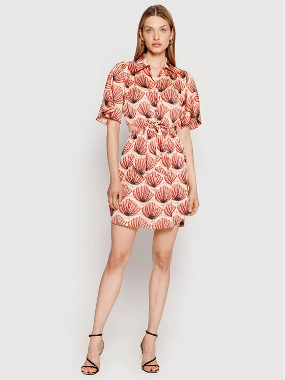 Sisley Γυναίκες Φορέματα σε Στυλ Πουκάμισο & Σεμιζιέ Φόρεμα πουκάμισο 4D9NLV01A Κόκκινο Regular Fit 4 Sisley Γυναίκες Φορέματα σε Στυλ Πουκάμισο & Σεμιζιέ Φόρεμα πουκάμισο 4D9NLV01A Κόκκινο Regular Fit - Image 2