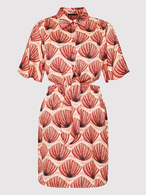 Sisley Γυναίκες Φορέματα σε Στυλ Πουκάμισο & Σεμιζιέ Φόρεμα πουκάμισο 4D9NLV01A Κόκκινο Regular Fit 7 Sisley Γυναίκες Φορέματα σε Στυλ Πουκάμισο & Σεμιζιέ Φόρεμα πουκάμισο 4D9NLV01A Κόκκινο Regular Fit - Image 5