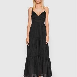 Sisley Γυναίκες Καλοκαιρινά Φορέματα Φόρεμα καλοκαιρινό 4HO1LV00W Μαύρο Regular Fit