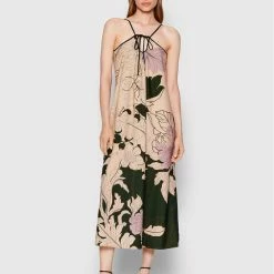 Sisley Γυναίκες Καλοκαιρινά Φορέματα Φόρεμα καλοκαιρινό 43JCLV01K Έγχρωμο Relaxed Fit