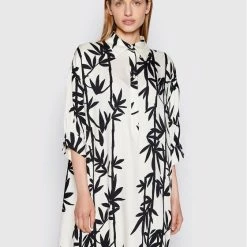 Sisley Γυναίκες Καθημερινά Φορέματα Φόρεμα καθημερινό 46WJLV01F Λευκό Loose Fit