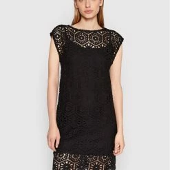 Sisley Γυναίκες Καθημερινά Φορέματα Φόρεμα καθημερινό 41KCLV018 Μαύρο Regular Fit