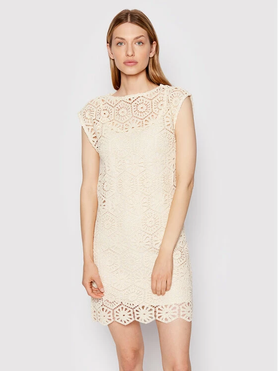 Sisley Γυναίκες Πλεκτά Φορέματα Φόρεμα υφασμάτινο 41KCLV018 Μπεζ Regular Fit 3 Sisley Γυναίκες Πλεκτά Φορέματα Φόρεμα υφασμάτινο 41KCLV018 Μπεζ Regular Fit