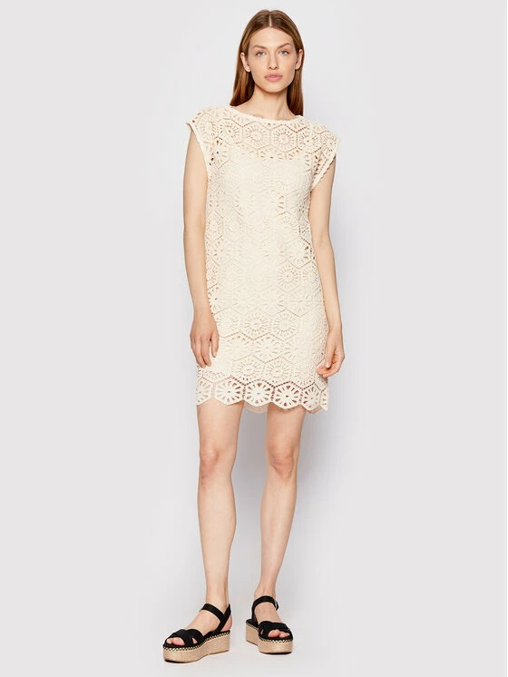 Sisley Γυναίκες Πλεκτά Φορέματα Φόρεμα υφασμάτινο 41KCLV018 Μπεζ Regular Fit 4 Sisley Γυναίκες Πλεκτά Φορέματα Φόρεμα υφασμάτινο 41KCLV018 Μπεζ Regular Fit - Image 2