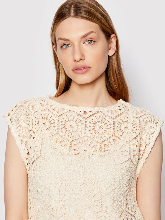 Sisley Γυναίκες Πλεκτά Φορέματα Φόρεμα υφασμάτινο 41KCLV018 Μπεζ Regular Fit 6 Sisley Γυναίκες Πλεκτά Φορέματα Φόρεμα υφασμάτινο 41KCLV018 Μπεζ Regular Fit - Image 4