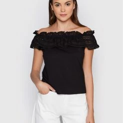 Sisley Γυναίκες Μπλουζάκια Μπλουζάκι 3KQWL100F Μαύρο Regular Fit