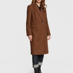 Sisley Γυναίκες Χειμωνιάτικα Παλτά Παλτό χειμωνιάτικο 2BOYLN019 Καφέ Regular Fit