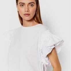 Sisley Γυναίκες Μπλουζάκια Μπλουζάκι 3AIRL101P Λευκό Boxy Fit -Sisley Εκπτώσεις unnamed file 1504