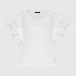 Sisley Γυναίκες Μπλουζάκια Μπλουζάκι 3AIRL101P Λευκό Boxy Fit -Sisley Εκπτώσεις unnamed file 1505