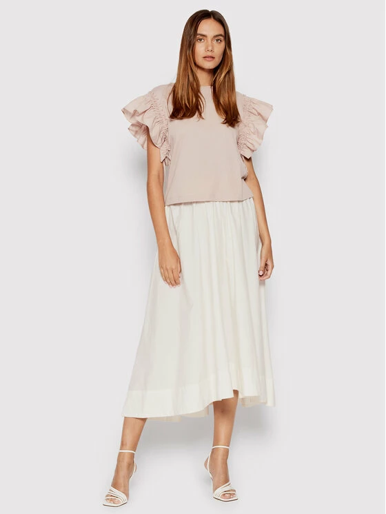 Sisley Γυναίκες Μπλουζάκια Μπλουζάκι 3AIRL101P Ροζ Boxy Fit 4 Sisley Γυναίκες Μπλουζάκια Μπλουζάκι 3AIRL101P Ροζ Boxy Fit - Image 2