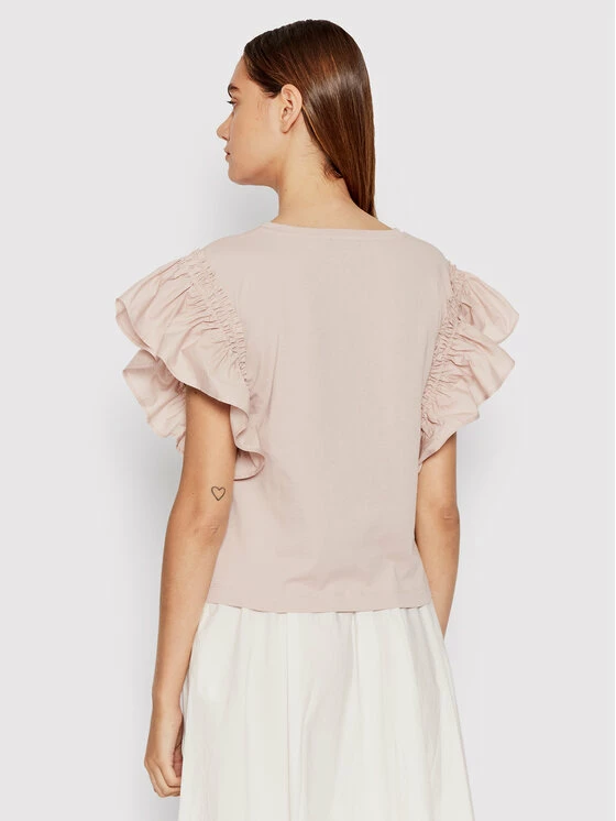 Sisley Γυναίκες Μπλουζάκια Μπλουζάκι 3AIRL101P Ροζ Boxy Fit 5 Sisley Γυναίκες Μπλουζάκια Μπλουζάκι 3AIRL101P Ροζ Boxy Fit - Image 3