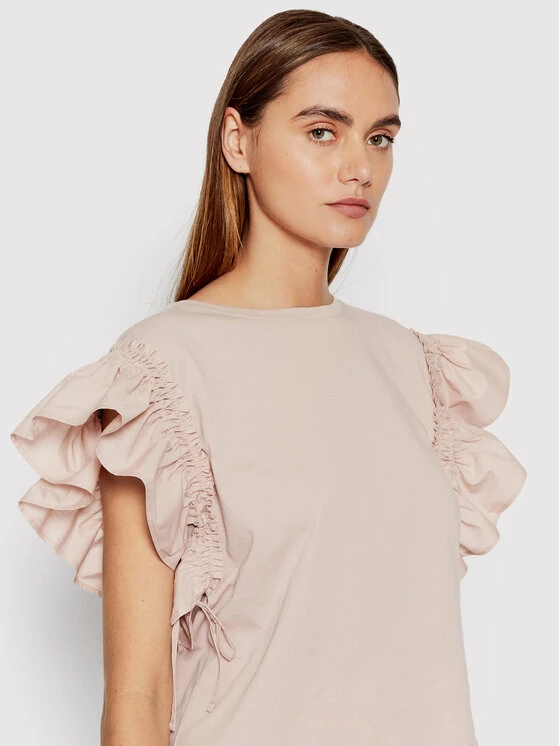 Sisley Γυναίκες Μπλουζάκια Μπλουζάκι 3AIRL101P Ροζ Boxy Fit 6 Sisley Γυναίκες Μπλουζάκια Μπλουζάκι 3AIRL101P Ροζ Boxy Fit - Image 4