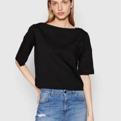 Sisley Γυναίκες T-shirts T-Shirt 3AIRL12OR Μαύρο Regular Fit