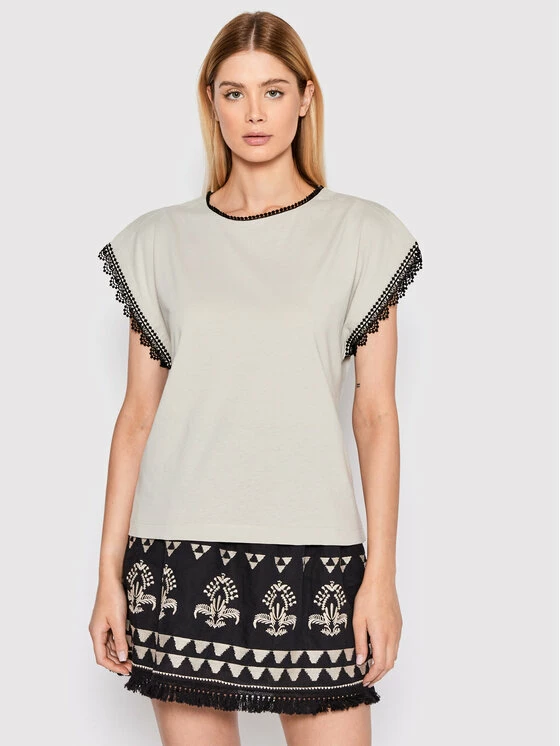 Sisley Γυναίκες Μπλουζάκια Μπλουζάκι 3AIRL101N Μπεζ Regular Fit 3 Sisley Γυναίκες Μπλουζάκια Μπλουζάκι 3AIRL101N Μπεζ Regular Fit