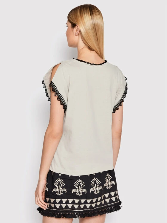 Sisley Γυναίκες Μπλουζάκια Μπλουζάκι 3AIRL101N Μπεζ Regular Fit 5 Sisley Γυναίκες Μπλουζάκια Μπλουζάκι 3AIRL101N Μπεζ Regular Fit - Image 3