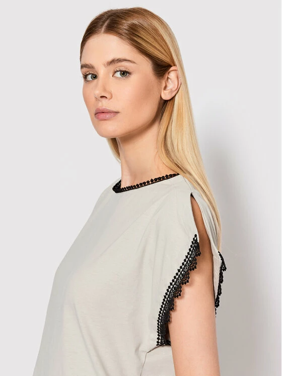 Sisley Γυναίκες Μπλουζάκια Μπλουζάκι 3AIRL101N Μπεζ Regular Fit 6 Sisley Γυναίκες Μπλουζάκια Μπλουζάκι 3AIRL101N Μπεζ Regular Fit - Image 4