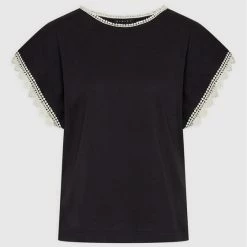 Sisley Γυναίκες Μπλουζάκια Μπλουζάκι 3AIRL101N Μαύρο Regular Fit -Sisley Εκπτώσεις unnamed file 1535