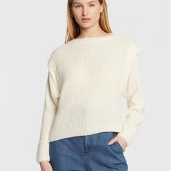 Sisley Γυναίκες Πουλόβερ 1068M1029 Εκρού Boxy Fit