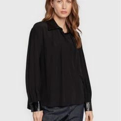 Sisley Γυναίκες Casual Πουκάμισα Πουκάμισο 56ICLQ02L Μαύρο Regular Fit