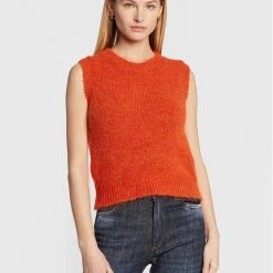 Sisley Γυναίκες Πουλόβερ 102VM101X Πορτοκαλί Regular Fit