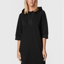 Sisley Γυναίκες Πλεκτά Φορέματα Φόρεμα υφασμάτινο 4IPRLV01T Μαύρο Regular Fit