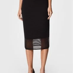 Sisley Γυναίκες Φούστες Pencil Φούστα Pencil 11APM0002 Μαύρο Slim Fit