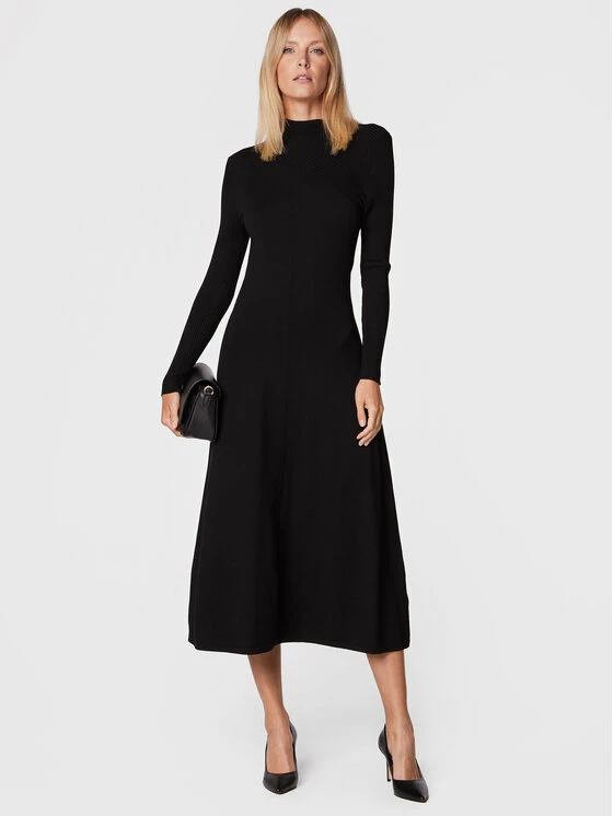 Sisley Γυναίκες Πλεκτά Φορέματα Φόρεμα υφασμάτινο 14ETMV005 Μαύρο Regular Fit 4 Sisley Γυναίκες Πλεκτά Φορέματα Φόρεμα υφασμάτινο 14ETMV005 Μαύρο Regular Fit - Image 2